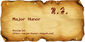 Major Hunor névjegykártya