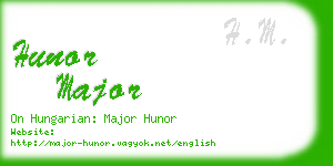 hunor major business card